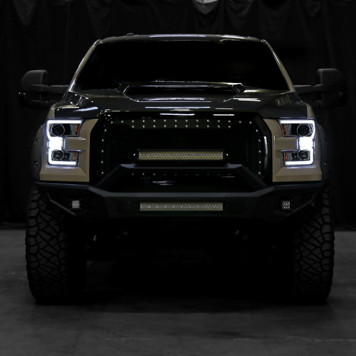 サーフ/タホ/プラド/ハイラックス/F150/ナビゲーター/エクスペディション 2015-2017 Ford F-150 LED Bar Projector Headlights w/ Switchback