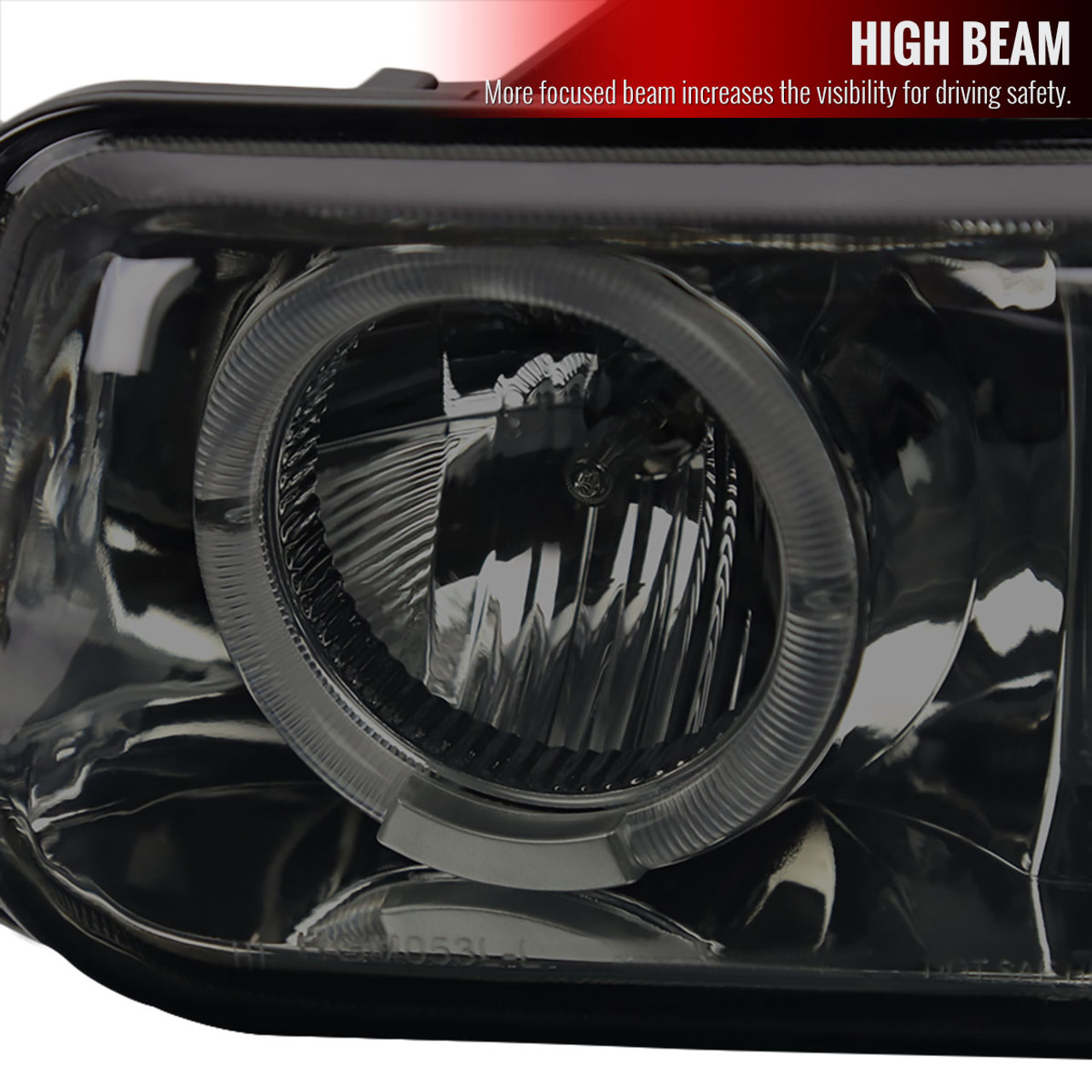 1999-2002 Chevrolet Silverado/ 2000-2006 Tahoe Suburban Dual Halo Projector  Headlights (Chrome Housing/Smoke Lens)