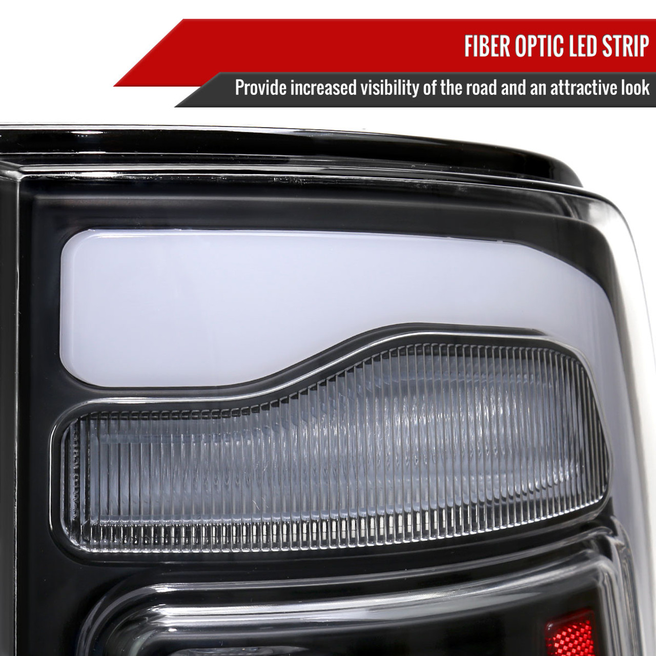 2009-2018 Dodge RAM 1500/2019-2022 RAM 1500 Classic/2010-2018 RAM 2500 3500  LED Bar Tail Lights (Matte Black Housing/Clear Lens)