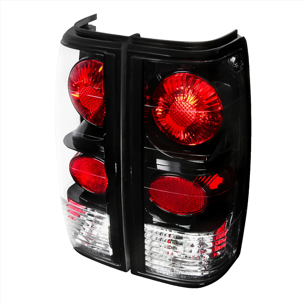 1982-1993 Chevrolet/GMC S10/S15/Blazer/Sonoma Tail Lights (Matte Black  Housing/Clear Lens)