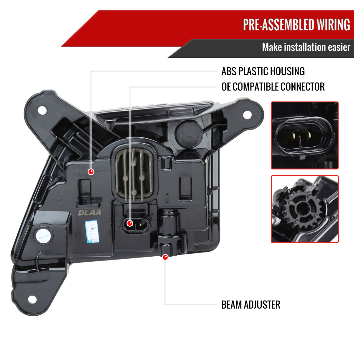 Fog Light Assembly Kit LED Fog Lights Replacement For 2019-2022 Chevy Silverado 1500 - Clear Lens, Chrome Housing Clear Lens Fog Light - Foto 10