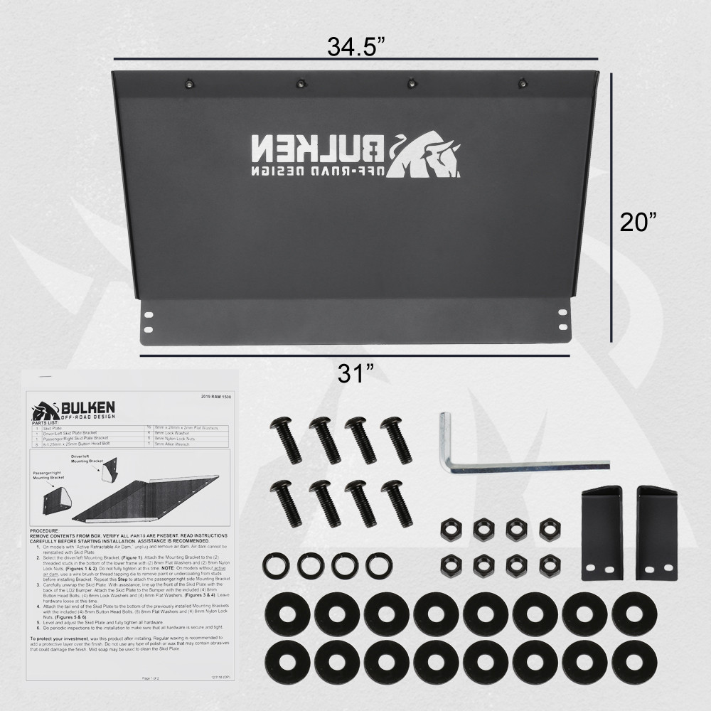 20192021 Dodge RAM 1500 Skid Plate Bulken OffRoad