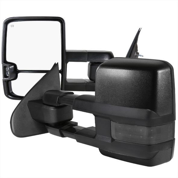 2014-2018 Chevrolet Silverado/GMC Sierra Power Adjustable, Heated, & Manual Extendable Towing Mirrors w/ Smoke Lens LED Signal & Clearance Lights