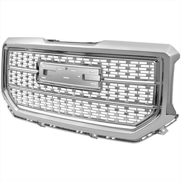 2016-2018 GMC Sierra 1500 Chrome Mesh Denali Style Hood Replacement Grille 2016-2018 GMC Sierra 1500 Chrome Mesh Denali Style Hood Replacement Grille