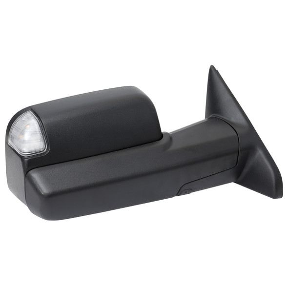 2019-2022 Dodge RAM 2500 3500 Black Power Adjustable, Manual Fold, BSD & Heated Side Mirror w/ LED Puddle Light and Turn Signal Light - Passenger Side Only