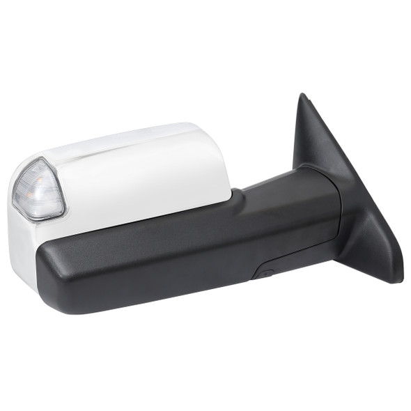 2019-2022 Dodge RAM 2500 3500 ChromePower Adjustable, Manual Fold, BSD & Heated Side Mirror w/ LED Puddle Light and Turn Signal Light - Passenger Side Only