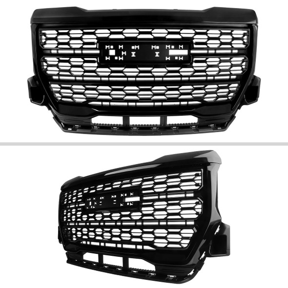 2021-2022 GMC Canyon Glossy Black Denali Style Front Upper Mesh Hood Grille