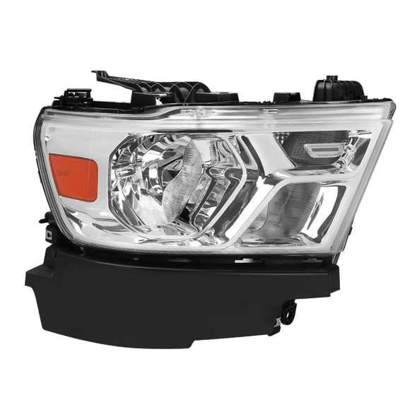 2019-2024 Dodge Ram 1500 Factory Style Crystal Headlight - Passenger Side Only (Chrome Housing / Clear Lens)
