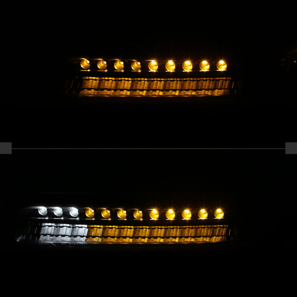 1999-2002 Chevrolet Silverado/ 2000-2006 Suburban/Tahoe Factory Style Headlights with LED Bumper Corner Signal Lights (Matte Black Housing/Clear Lens)