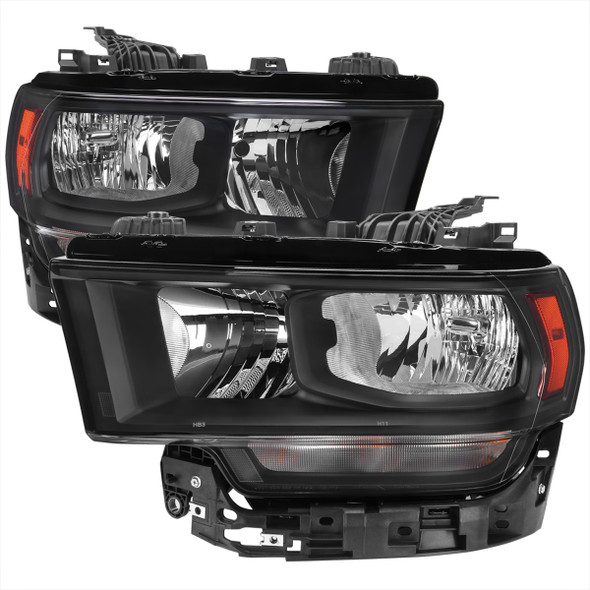 2019-2022 Dodge RAM 2500/3500/4500/5500 LED Bar Factory Style Headlights  (Matte Black Housing/Clear Lens) - Bulken Off-Road
