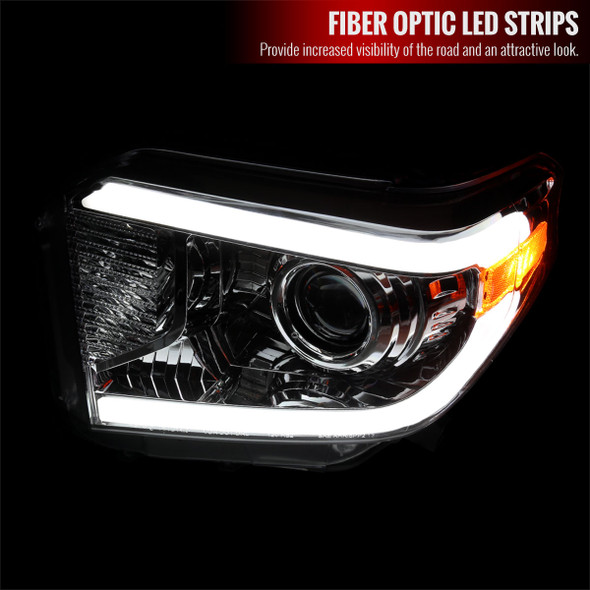 2014-2021 Toyota Tundra LED Projector Headlights (Chrome Housing/Clear Lens)