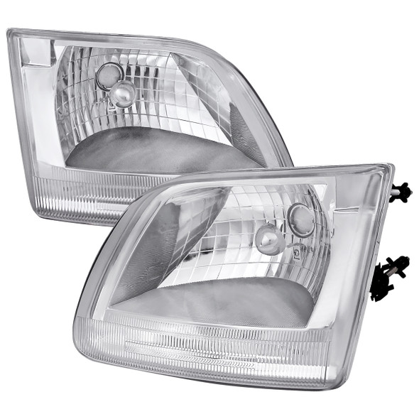 1997-2004 Ford F-150/Expedition Factory Style Headlights - ABM (Chrome Housing/Clear Lens)