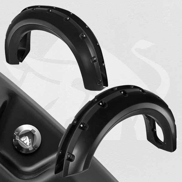 2009-2014 Ford F-150 Styleside Matte Black Rivet Style Fender Flares