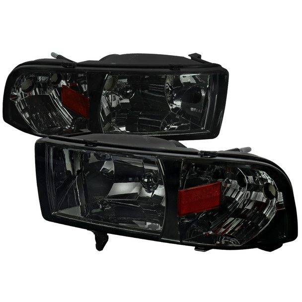 1994-2001 Dodge RAM 1500/ 1994-2002 RAM 2500 3500 Factory Style Headlights (Chrome Housing/Smoke Lens)