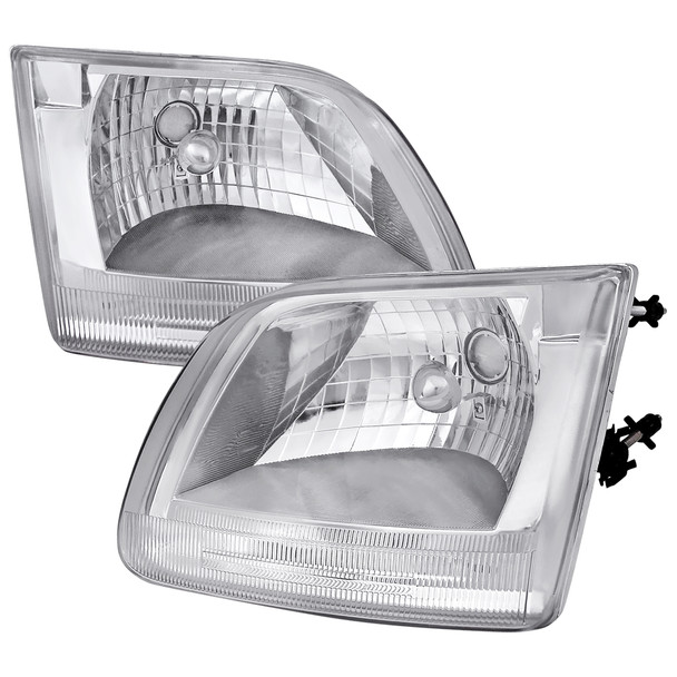 1997-2004 Ford F-150/Expedition Factory Style Headlights - ABM (Chrome Housing/Clear Lens)