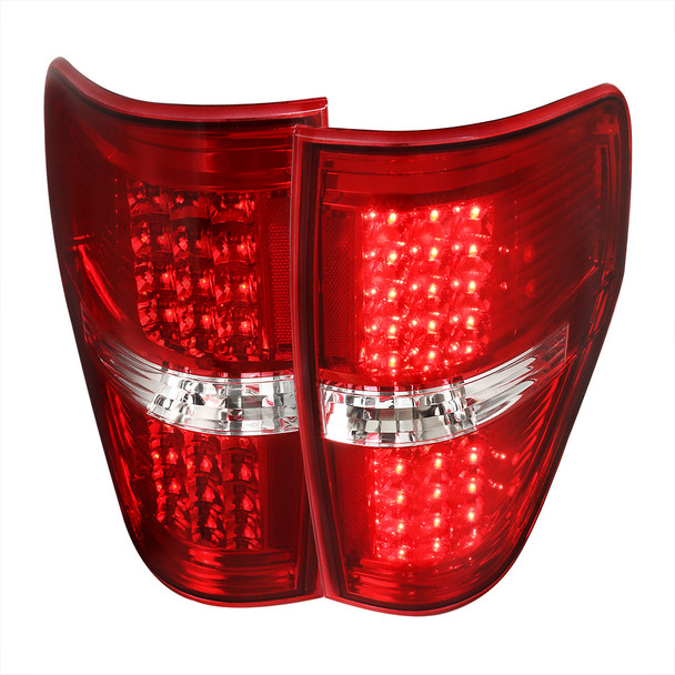 2009-2014 Ford F-150 LED Tail Lights (Chrome Housing/Red Clear Lens)