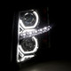 2007-2013 Chevrolet Silverado 1500/ 2007-2014 Silverado 2500HD 3500HD Dual U-Ring Halo Projector Headlights w/ LED Light Strip (Chrome Housing/Smoke Lens)