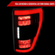 2021-2023 Ford F-150 Red LED Tail Lights w/ Switchback Sequential Turn Signals (Matte Black Housing / Clear Lens)