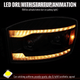 2006-2008 Dodge RAM 1500 / 2006-2009 RAM 2500 3500 Projector Headlights with Switchback Amber LED Strips, Sequential Turn Signals, DRL & Startup Animations (Black Housing / Clear Lens)