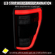 2021-2023 Ford F-150 Full LED Tail Lights with Red Light Bar, Sequential Turn Signals, Startup Animation & Factory BSM Compatibility (Matte Black Housing / Clear Lens)