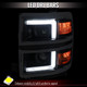 2014-2015 Chevrolet Silverado 1500 Projector Headlights w/ LED DRL (Matte Black Housing / Chrome Trim / Clear Lens)