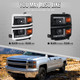 2014-2015 Chevrolet Silverado 1500 Projector Headlights w/ LED DRL (Matte Black Housing / Chrome Trim / Clear Lens)