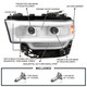 2019-2024 Dodge RAM 2500/3500/4500/5500 Switchback Sequential Animated LED Turn Signal Projector Headlights (White Housing/Clear Lens)