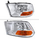 2009-2018 Dodge RAM 1500 / 2019-2021 RAM Classic / 2010-2018 RAM 2500 3500 Factory Dual Style Headlights (Chrome Housing/Clear Lens)