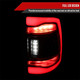 2009-2018 Dodge RAM 1500/2019-2022 RAM 1500 Classic/2010-2018 RAM 2500 3500 Red LED Bar Tail Lights (Matte Black Housing/Smoke Lens)