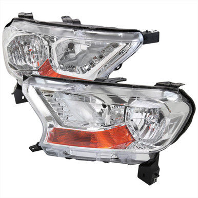 2019-2022 Ford Ranger XL/XLT Factory Style Headlights (Chrome Housing/Clear  Lens)