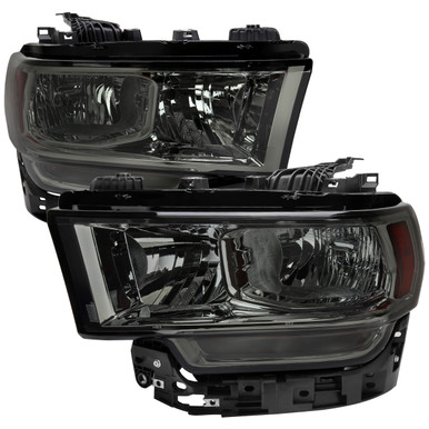 2019-2022 Dodge RAM 2500/3500/4500/5500 Factory Style Headlights (Chrome  Housing/Smoke Lens)