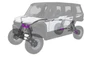 Ghosted Polaris Xpedition showing where the Dirty Teeth Racing front and rear lift blocks install