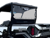 Spike rear windshield for Kawasaki Ridge: tinted rear windshield on a white Kawasaki Ridge, rear corner view