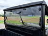Spike rear windshield for Kawasaki Ridge: tinted rear windshield on a Kawasaki Ridge, rear corner view