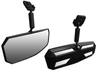 Spike mirror for Polaris Ranger: rearview mirror, front and back views on white