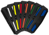Spike mirror for Polaris Ranger: mirror backs fanned out showing color accent options