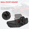 SCM mirror for Polaris RZR Pro XP/Pro XP 4: close-up of the ball pivot mount with feature caption