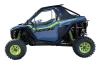 SCM door kit for Polaris RZR Pro XP and Pro S 2-seat: upper doors on a grey Polaris RZR, side view