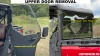SCM door kit for CF Moto UForce U10 Pro 2-door: upper door removal steps with labeled photos