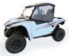 SCM door kit for Yamaha Wolverine RMAX2 1000 and X2 850: tinted upper door on a white UTV, front corner view