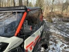 SCM door kit for Can-Am Maverick Sport 2-seat: tinted upper door on a Can-Am Maverick Sport, front angle