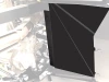 SCM block-off and splash panels for Polaris Ranger 500: black splash panel highlighted in a faded under-seat area