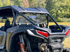 Spike rear windshield for Polaris RZR XP 1000 and XP 4 1000: tinted rear windshield on a black Polaris RZR, rear...