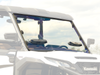 Spike windshield for Kawasaki Ridge: vented windshield highlighted on a faded white Kawasaki