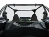 Spike rear windshield for Kawasaki KRX 1000 2-seat: clear rear windshield on a UTV cage, straight rear view