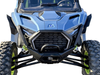 Spike fender flares for Polaris RZR Pro XP: front fender flares on a blue Polaris RZR Pro, front view