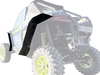 Spike fender flares for Polaris RZR Pro XP: rear fender flare highlighted on a faded Polaris RZR Pro