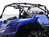 Spike rear windshield for Yamaha YXZ: vented rear windshield on a blue Yamaha YXZ, rear corner view