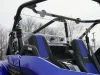 Spike rear windshield for Yamaha YXZ: vented rear windshield on a blue Yamaha YXZ, rear view outdoors