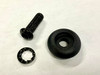 Direction 2 replacement part for Direction 2 full-tilting windshields: black screw, lock washer and rubber washer on white